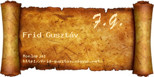 Frid Gusztáv névjegykártya