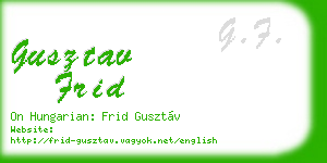 gusztav frid business card